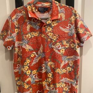 Vintage Polo Ralph Lauren Hawaiian Floral Crane Polo